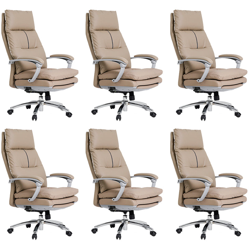 Chaise moderne en cuir en cuir chaise pivotante de hauteur réglable avec roues