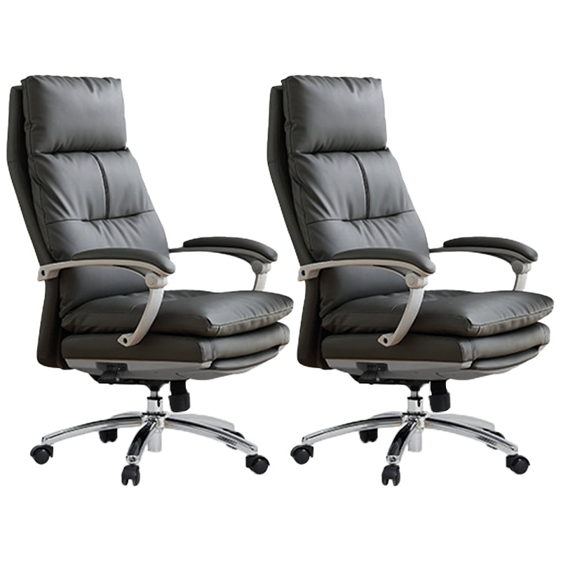 Chaise moderne en cuir en cuir chaise pivotante de hauteur réglable avec roues