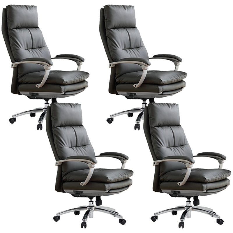 Chaise moderne en cuir en cuir chaise pivotante de hauteur réglable avec roues