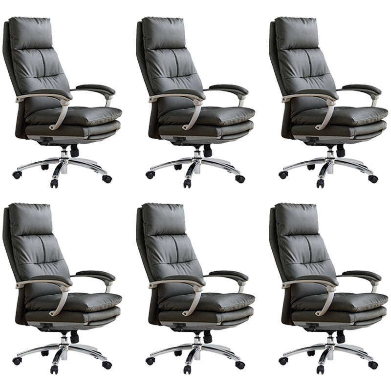 Chaise moderne en cuir en cuir chaise pivotante de hauteur réglable avec roues