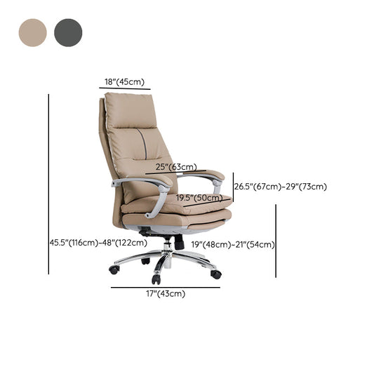 Silla moderna de cuero ajustable altura de altura giratoria con ruedas