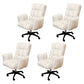 Armless Modern Desk Chair No Distressing Ergonomic Office Chair Off-White 4 Piece Set Casters Included Clearhalo 'furn' 'furn_office_chair' 'Furniture' 'Office Chairs' 'Office Furniture' 'office_chair' 6930495