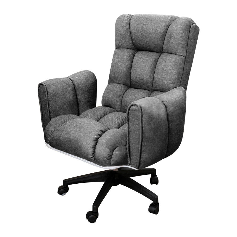 Armless Modern Desk Chair No Distressing Ergonomic Office Chair Dark Gray 1 Piece Casters Included Clearhalo 'furn' 'furn_office_chair' 'Furniture' 'Office Chairs' 'Office Furniture' 'office_chair' 6930501