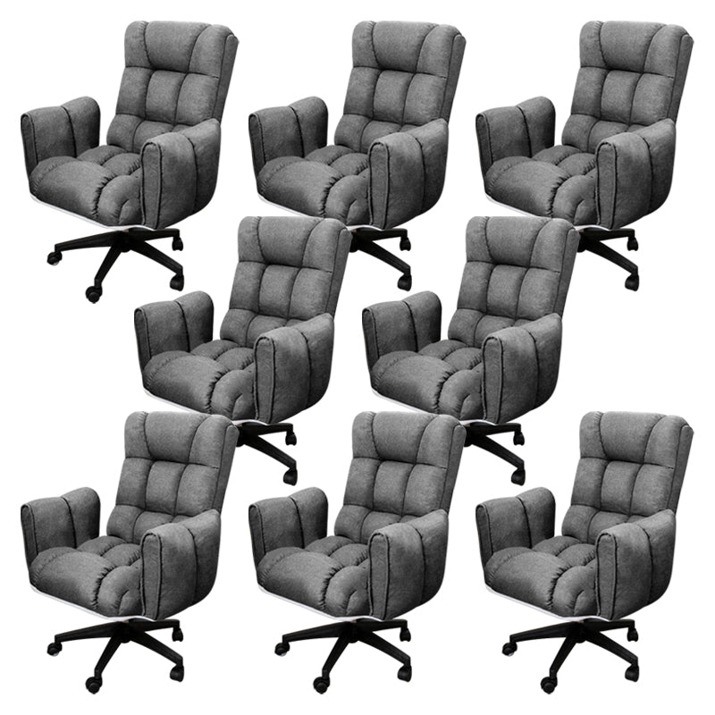 Armless Modern Desk Chair No Distressing Ergonomic Office Chair Dark Gray 8 Piece Set Casters Included Clearhalo 'furn' 'furn_office_chair' 'Furniture' 'Office Chairs' 'Office Furniture' 'office_chair' 6930508