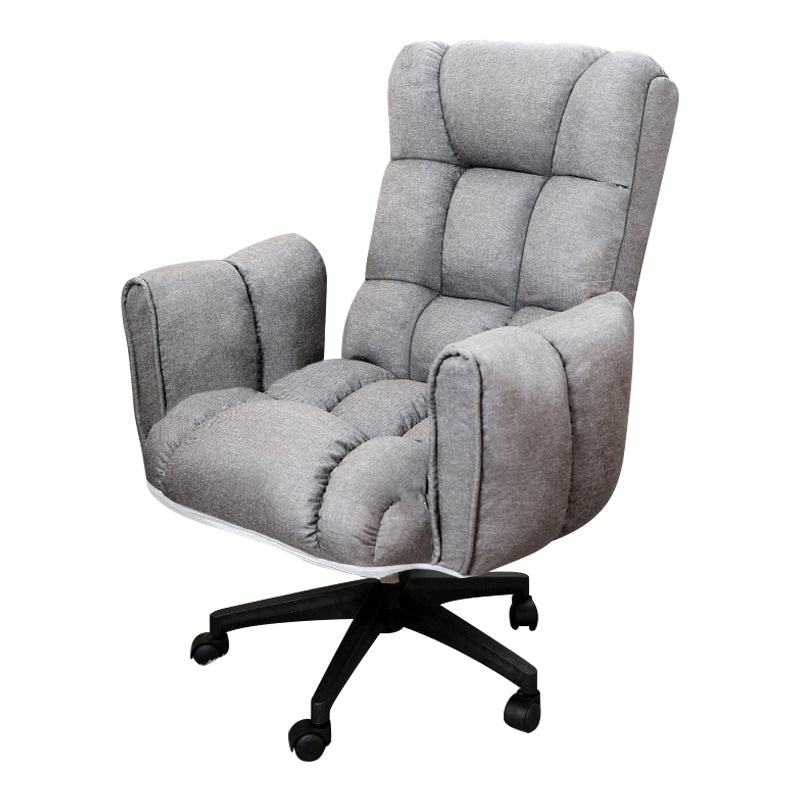 Armless Modern Desk Chair No Distressing Ergonomic Office Chair Light Gray 1 Piece Casters Included Clearhalo 'furn' 'furn_office_chair' 'Furniture' 'Office Chairs' 'Office Furniture' 'office_chair' 6930511