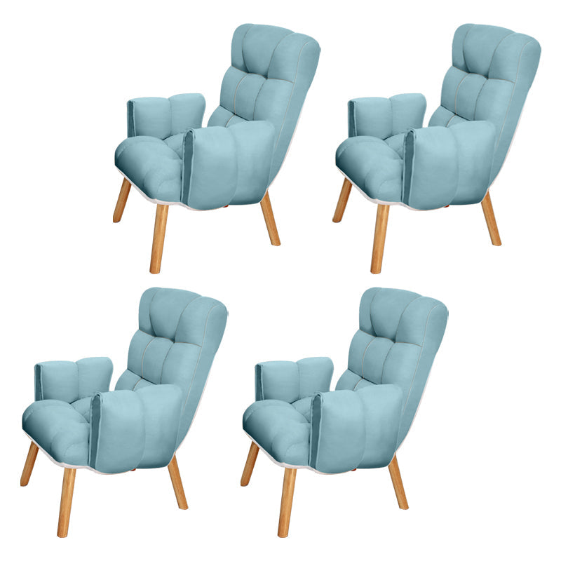 Armless Modern Desk Chair No Distressing Ergonomic Office Chair Blue 4 Piece Set Casters Not Included Clearhalo 'furn' 'furn_office_chair' 'Furniture' 'Office Chairs' 'Office Furniture' 'office_chair' 6930518