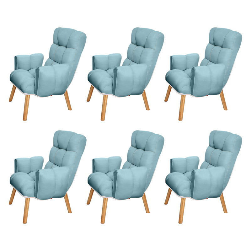 Armless Modern Desk Chair No Distressing Ergonomic Office Chair Blue 6 Piece Set Casters Not Included Clearhalo 'furn' 'furn_office_chair' 'Furniture' 'Office Chairs' 'Office Furniture' 'office_chair' 6930519