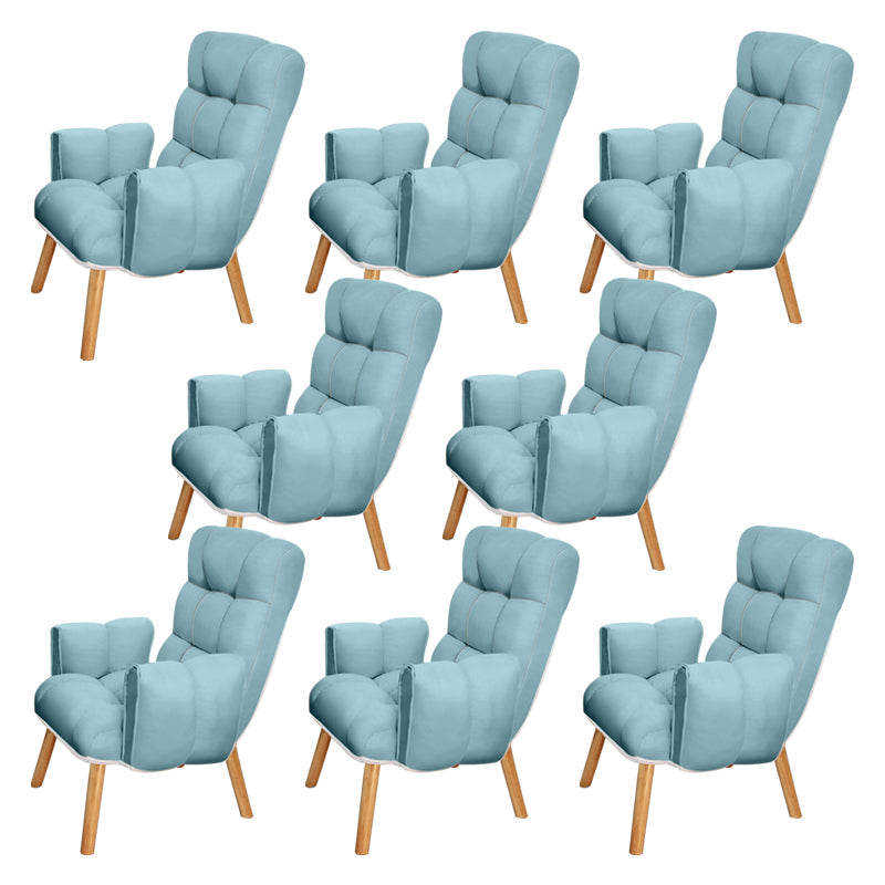 Armless Modern Desk Chair No Distressing Ergonomic Office Chair Blue 8 Piece Set Casters Not Included Clearhalo 'furn' 'furn_office_chair' 'Furniture' 'Office Chairs' 'Office Furniture' 'office_chair' 6930520