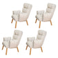Armless Modern Desk Chair No Distressing Ergonomic Office Chair Off-White 4 Piece Set Casters Not Included Clearhalo 'furn' 'furn_office_chair' 'Furniture' 'Office Chairs' 'Office Furniture' 'office_chair' 6930523