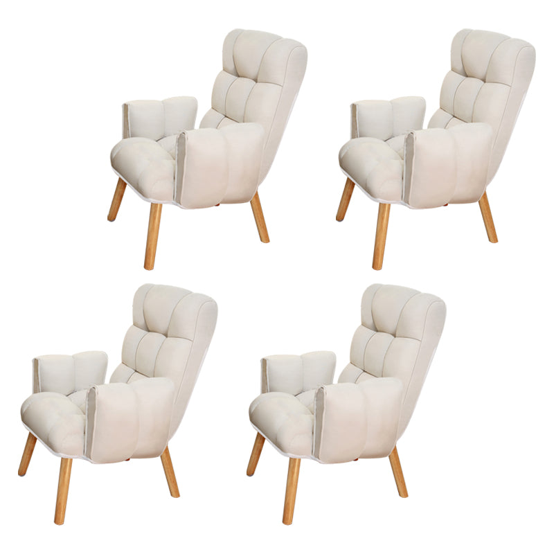 Armless Modern Desk Chair No Distressing Ergonomic Office Chair Off-White 4 Piece Set Casters Not Included Clearhalo 'furn' 'furn_office_chair' 'Furniture' 'Office Chairs' 'Office Furniture' 'office_chair' 6930523