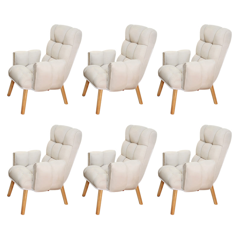 Armless Modern Desk Chair No Distressing Ergonomic Office Chair Off-White 6 Piece Set Casters Not Included Clearhalo 'furn' 'furn_office_chair' 'Furniture' 'Office Chairs' 'Office Furniture' 'office_chair' 6930524