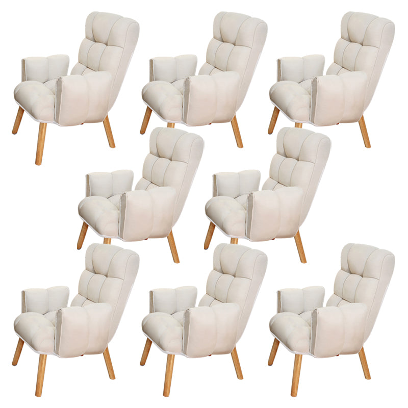 Armless Modern Desk Chair No Distressing Ergonomic Office Chair Off-White 8 Piece Set Casters Not Included Clearhalo 'furn' 'furn_office_chair' 'Furniture' 'Office Chairs' 'Office Furniture' 'office_chair' 6930525