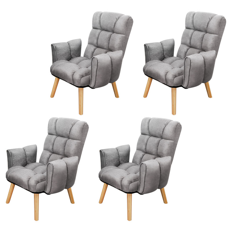 Armless Modern Desk Chair No Distressing Ergonomic Office Chair Light Gray 4 Piece Set Casters Not Included Clearhalo 'furn' 'furn_office_chair' 'Furniture' 'Office Chairs' 'Office Furniture' 'office_chair' 6930528