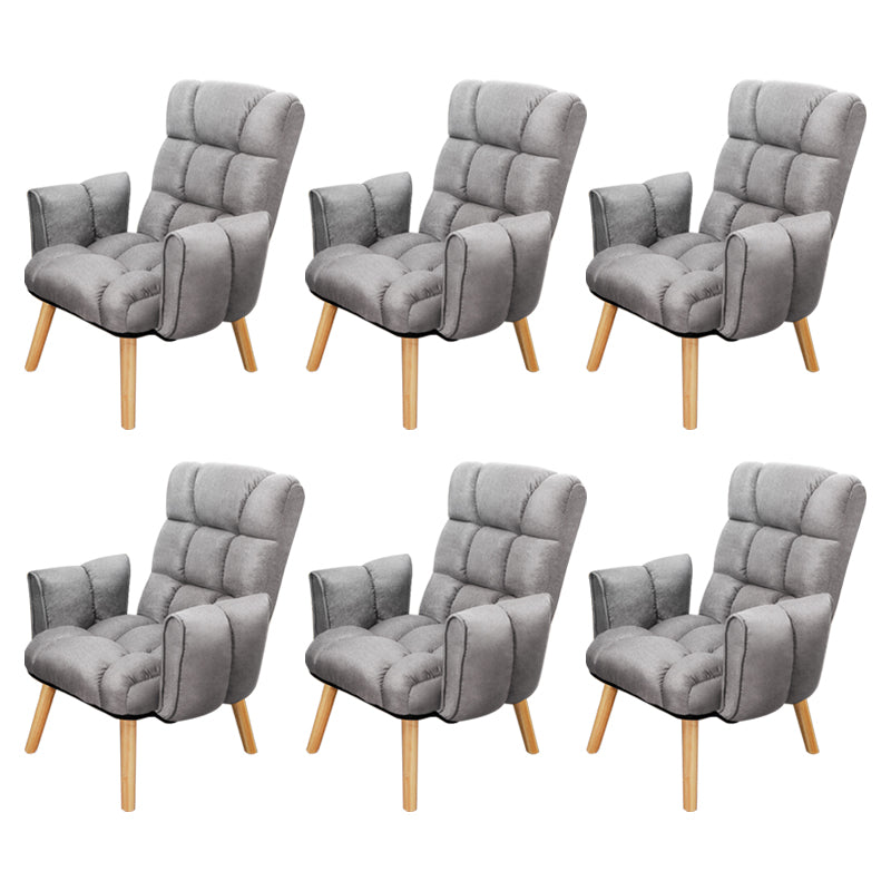 Armless Modern Desk Chair No Distressing Ergonomic Office Chair Light Gray 6 Piece Set Casters Not Included Clearhalo 'furn' 'furn_office_chair' 'Furniture' 'Office Chairs' 'Office Furniture' 'office_chair' 6930529