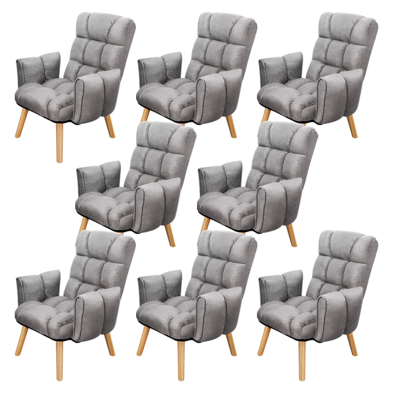 Armless Modern Desk Chair No Distressing Ergonomic Office Chair Light Gray 8 Piece Set Casters Not Included Clearhalo 'furn' 'furn_office_chair' 'Furniture' 'Office Chairs' 'Office Furniture' 'office_chair' 6930530