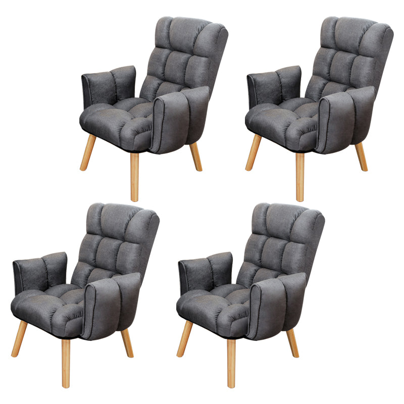 Armless Modern Desk Chair No Distressing Ergonomic Office Chair Dark Gray 4 Piece Set Casters Not Included Clearhalo 'furn' 'furn_office_chair' 'Furniture' 'Office Chairs' 'Office Furniture' 'office_chair' 6930533