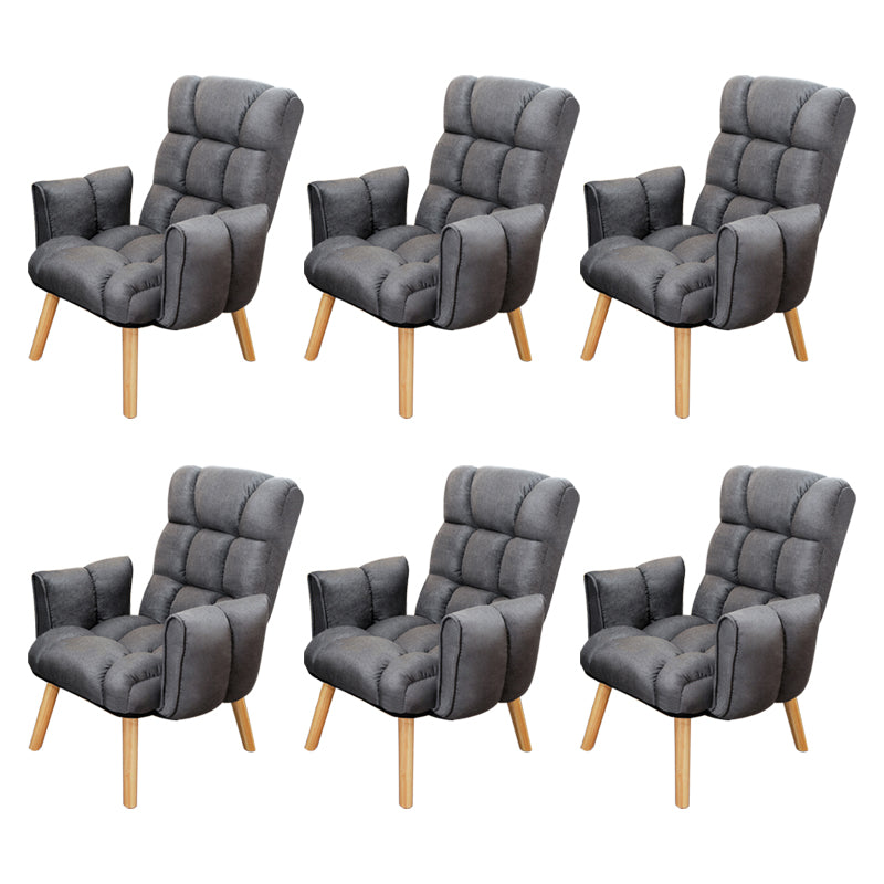 Armless Modern Desk Chair No Distressing Ergonomic Office Chair Dark Gray 6 Piece Set Casters Not Included Clearhalo 'furn' 'furn_office_chair' 'Furniture' 'Office Chairs' 'Office Furniture' 'office_chair' 6930534