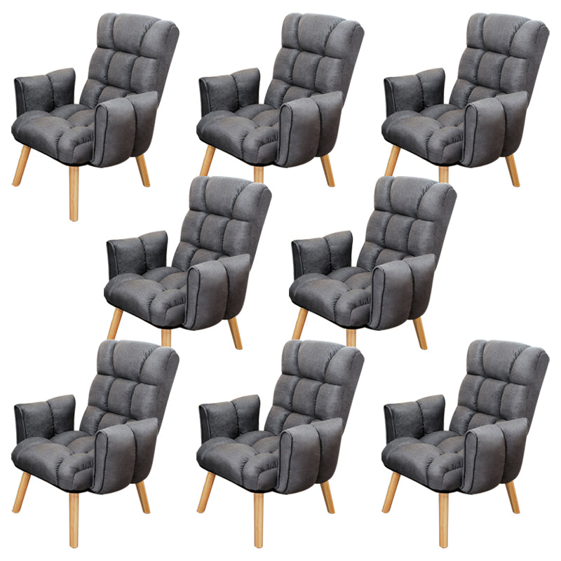 Armless Modern Desk Chair No Distressing Ergonomic Office Chair Dark Gray 8 Piece Set Casters Not Included Clearhalo 'furn' 'furn_office_chair' 'Furniture' 'Office Chairs' 'Office Furniture' 'office_chair' 6930535