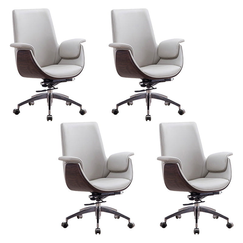 パッド入りのアームズデスクチェアモダンな悲惨なフェイクレザー人間工学に基づいたオフィスチェア