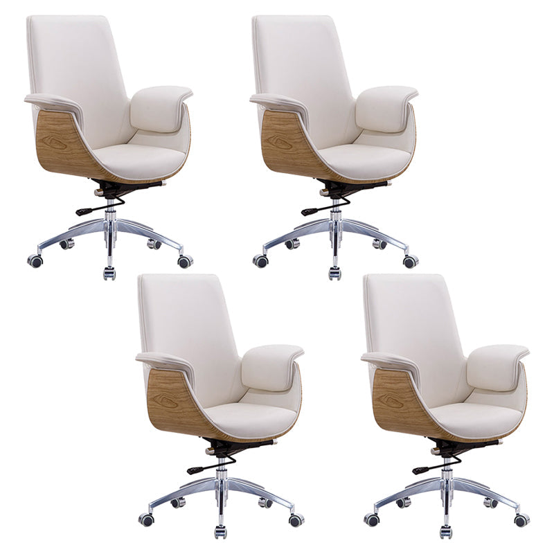 パッド入りのアームズデスクチェアモダンな悲惨なフェイクレザー人間工学に基づいたオフィスチェア