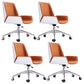 Armless Desk Chair Modern Adjustable Seat Height Slide Chair with Wheels