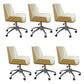 Armless Desk Chair Modern Adjustable Seat Height Slide Chair with Wheels