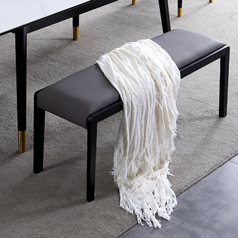 Contemporary Rectangle Upholstered Bench Home Seating Bench in Gray 39"L x 16"W x 18"H Clearhalo 'Benches' 'Chairs & Seating' 'furn' 'furn_benches' 'Furniture' 'Living Room Furniture' 6930994