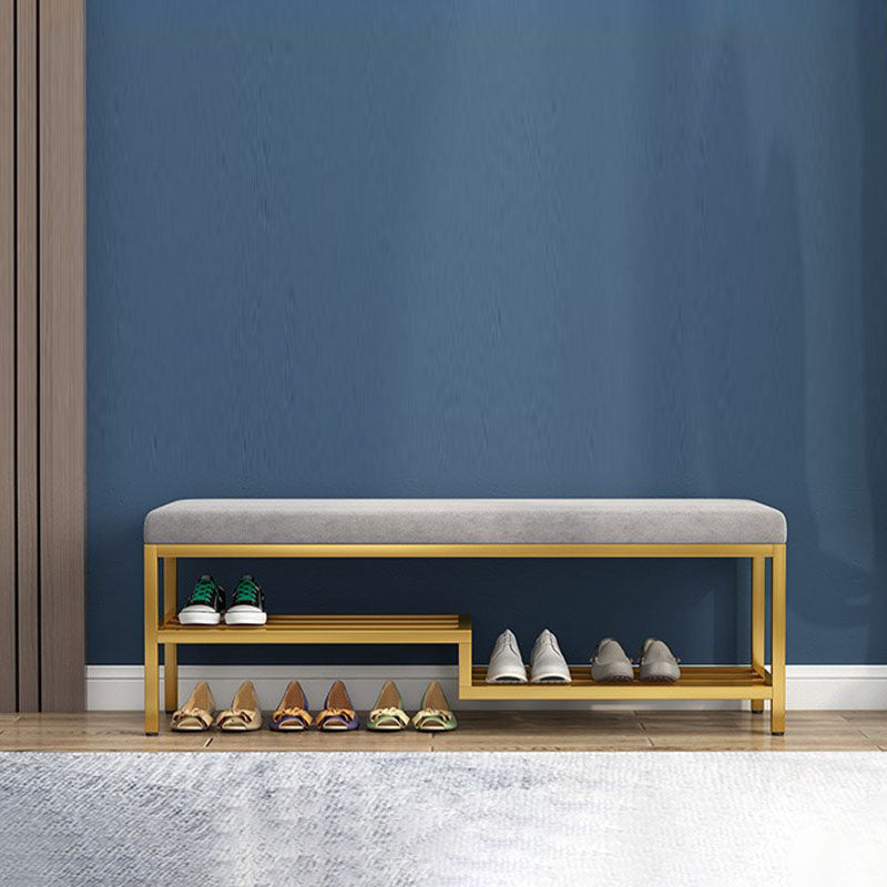 Moderne Entryway Bench Cushioned Metal Seating Bank, 14 "breedte