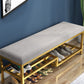 Moderne Entryway Bench Cushioned Metal Seating Bank, 14 "breedte