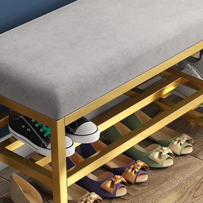 近代的な玄関ベンチクッション付き金属席ベンチ、幅14インチ