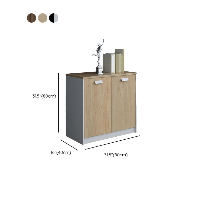 Babor de archivos de madera de archivos verticales modernos de mediados de siglo