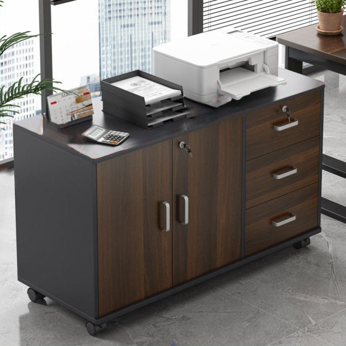 Archivo de cajones de madera de gabinete nórdico Archivo de almacenamiento con ruedas