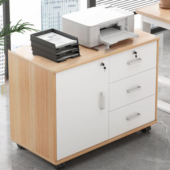 Archivo de cajones de madera de gabinete nórdico Archivo de almacenamiento con ruedas