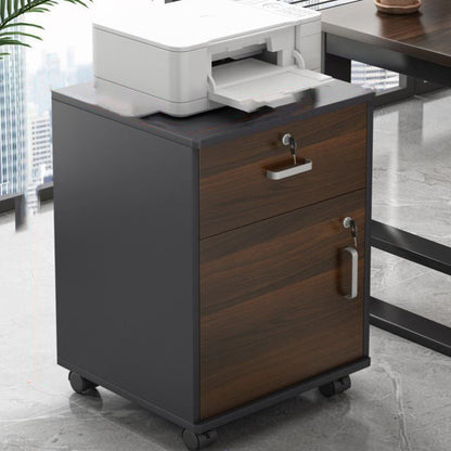 Nordic Cabinet Wood Locking Drawers Storage File Cabinet with Wheels Walnut 1 1 Clearhalo 'Filing Cabinets' 'filling_cabinets' 'furn' 'furn_filling_cabinets' 'Furniture' 'Office Furniture' 6931174