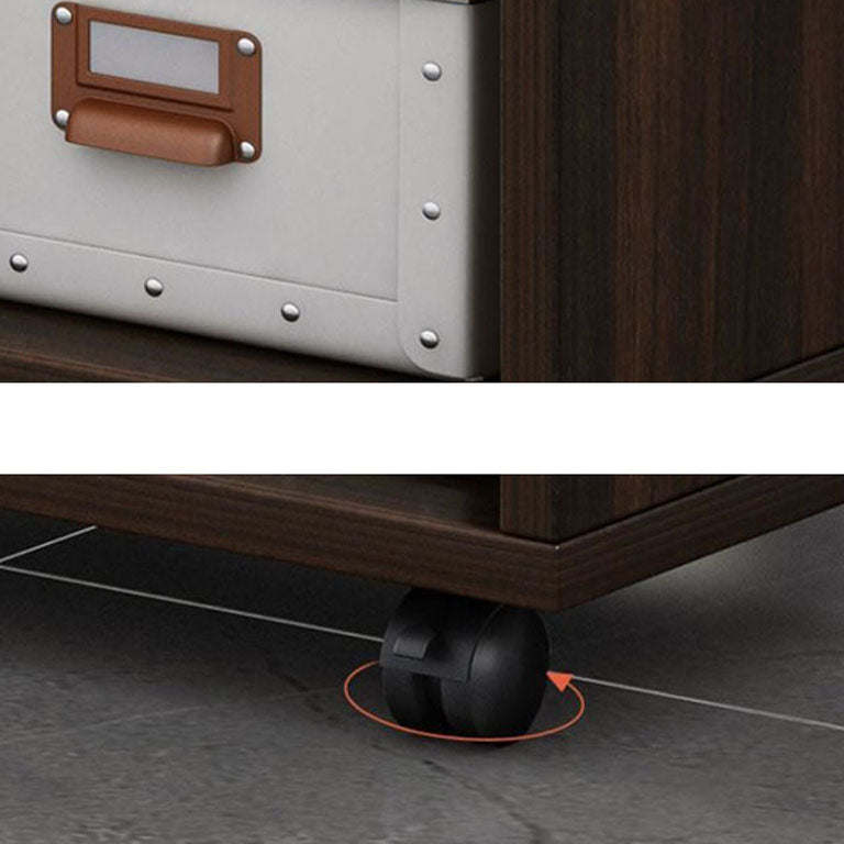 Archivo de cajones de madera de gabinete nórdico Archivo de almacenamiento con ruedas