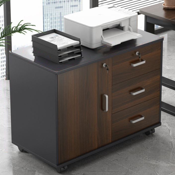 Archivo de cajones de madera de gabinete nórdico Archivo de almacenamiento con ruedas