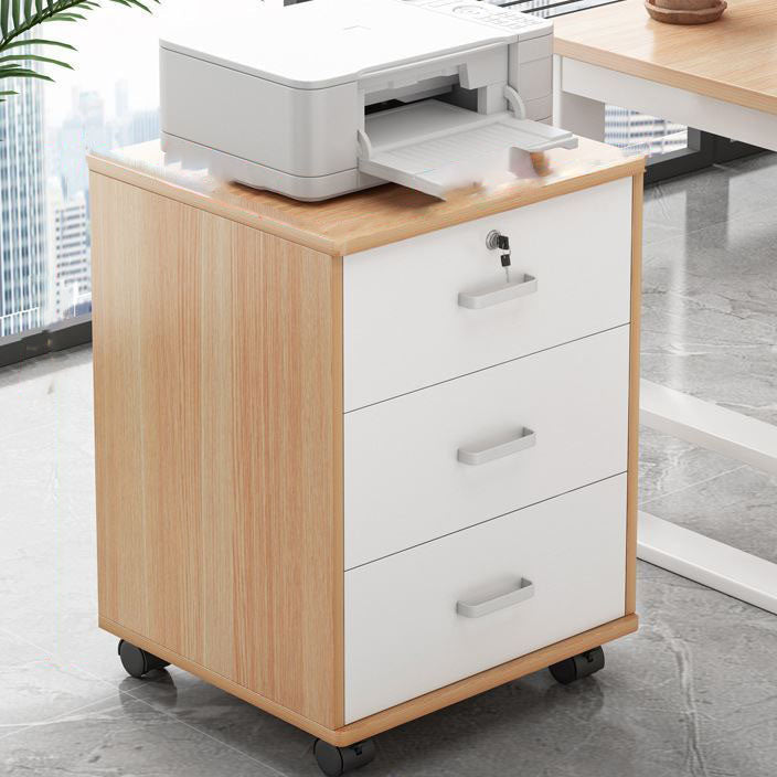 Archivo de cajones de madera de gabinete nórdico Archivo de almacenamiento con ruedas