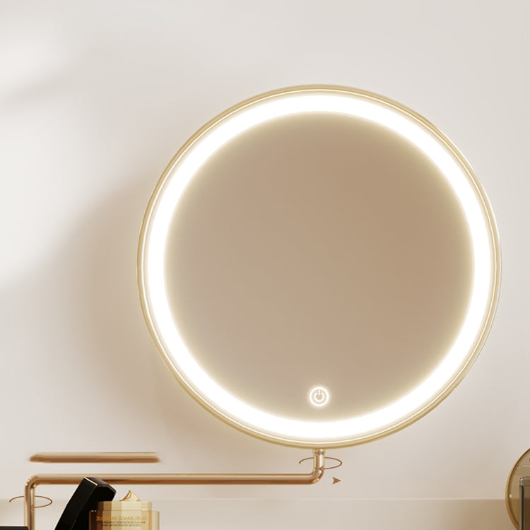 Tabouret de basse-coiffure de rangement de vanité de maquillage en verre ensemble avec tiroir