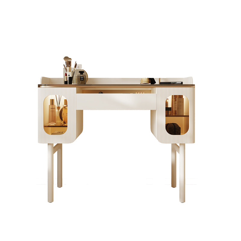 Tabouret de basse-coiffure de rangement de vanité de maquillage en verre ensemble avec tiroir