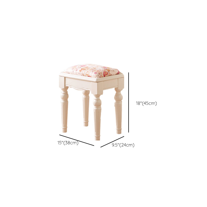 Set di sgabelli da letto vittoriano per il trucco bianco vanity da banco con cassetto