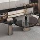 Black  Glass Top Bunching Tables Abstract Coffee Cocktail Table