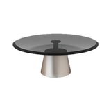 Tavolini da cocktail astratto top in vetro nero