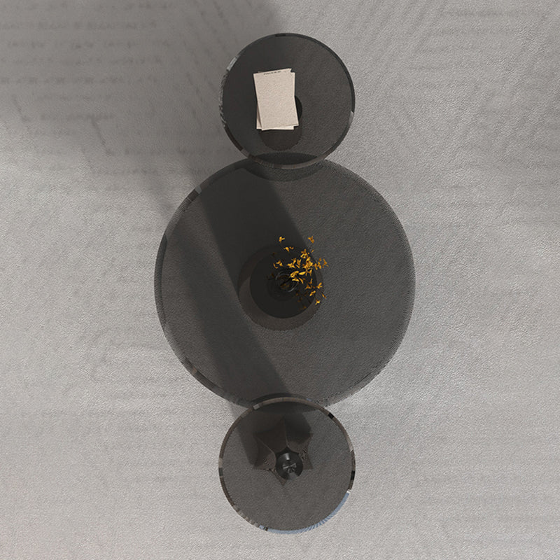 Black  Glass Top Bunching Tables Abstract Coffee Cocktail Table