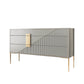 Cómoda de almacenamiento horizontal Glam con cajones de cierre suave Cómoda doble de madera