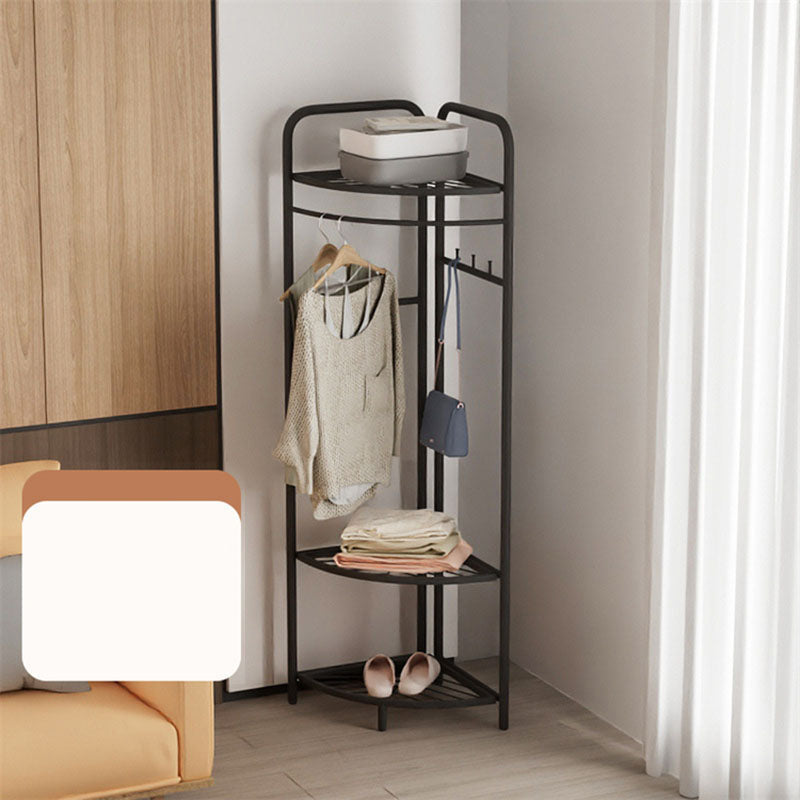 Contemporary Metal Coat Rack Free Standing Clothes Hanger for Living Room Black 3 Clearhalo 'Entry & Mudroom Furniture' 'furn' 'furn_hall_tree_coat_racks' 'Furniture' 'Hall Trees & Coat Racks' 'hall_tree_coat_racks' 6934476