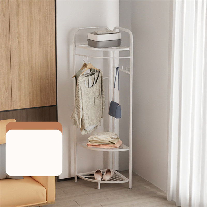 Contemporary Metal Coat Rack Free Standing Clothes Hanger for Living Room White 3 Clearhalo 'Entry & Mudroom Furniture' 'furn' 'furn_hall_tree_coat_racks' 'Furniture' 'Hall Trees & Coat Racks' 'hall_tree_coat_racks' 6934479