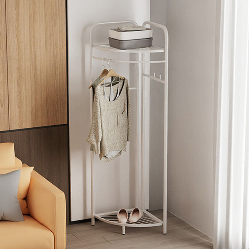 Contemporary Metal Coat Rack Free Standing Clothes Hanger for Living Room White 2 Clearhalo 'Entry & Mudroom Furniture' 'furn' 'furn_hall_tree_coat_racks' 'Furniture' 'Hall Trees & Coat Racks' 'hall_tree_coat_racks' 6934481