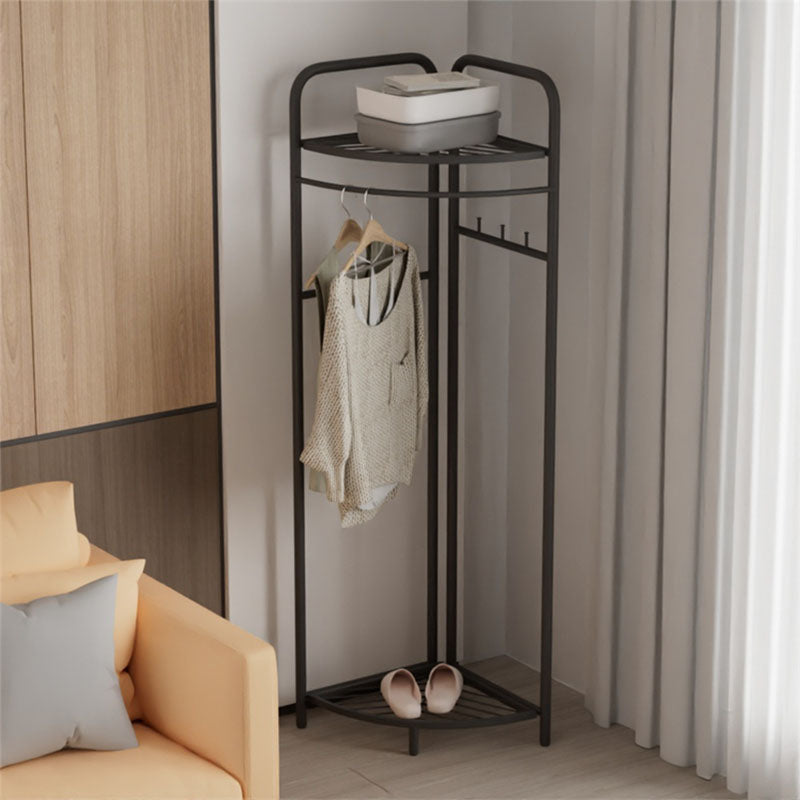 Contemporary Metal Coat Rack Free Standing Clothes Hanger for Living Room Black 2 Clearhalo 'Entry & Mudroom Furniture' 'furn' 'furn_hall_tree_coat_racks' 'Furniture' 'Hall Trees & Coat Racks' 'hall_tree_coat_racks' 6934483