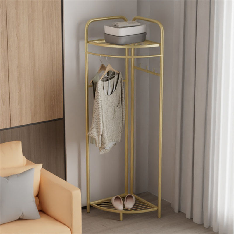Contemporary Metal Coat Rack Free Standing Clothes Hanger for Living Room Gold 2 Clearhalo 'Entry & Mudroom Furniture' 'furn' 'furn_hall_tree_coat_racks' 'Furniture' 'Hall Trees & Coat Racks' 'hall_tree_coat_racks' 6934485