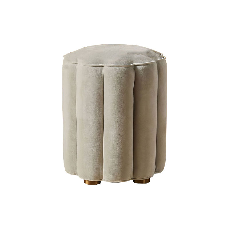 Solid Color Flannel Standard Stool Modern Style Simple Unique Shape Stool Clearhalo 'furn' 'furn_ottomans_poufs' 'Furniture' 'Living Room Furniture' 'Ottomans & Poufs' 'ottomans_poufs' 6934780